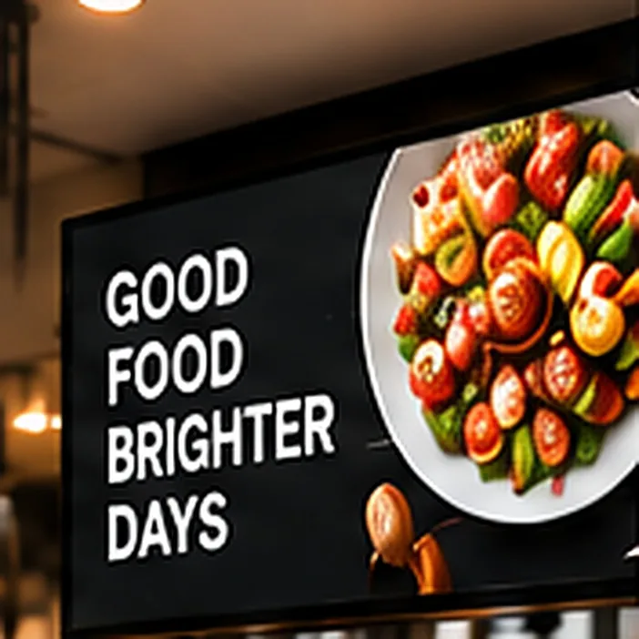 Digitaal menubord in een horecazaak